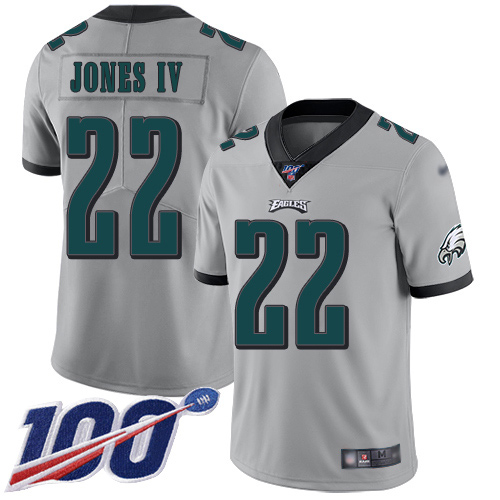 Men Philadelphia Eagles #22 Sidney Jones Limited Silver Inverted Legend NFL Jersey 100th Season Football->nfl t-shirts->Sports Accessory